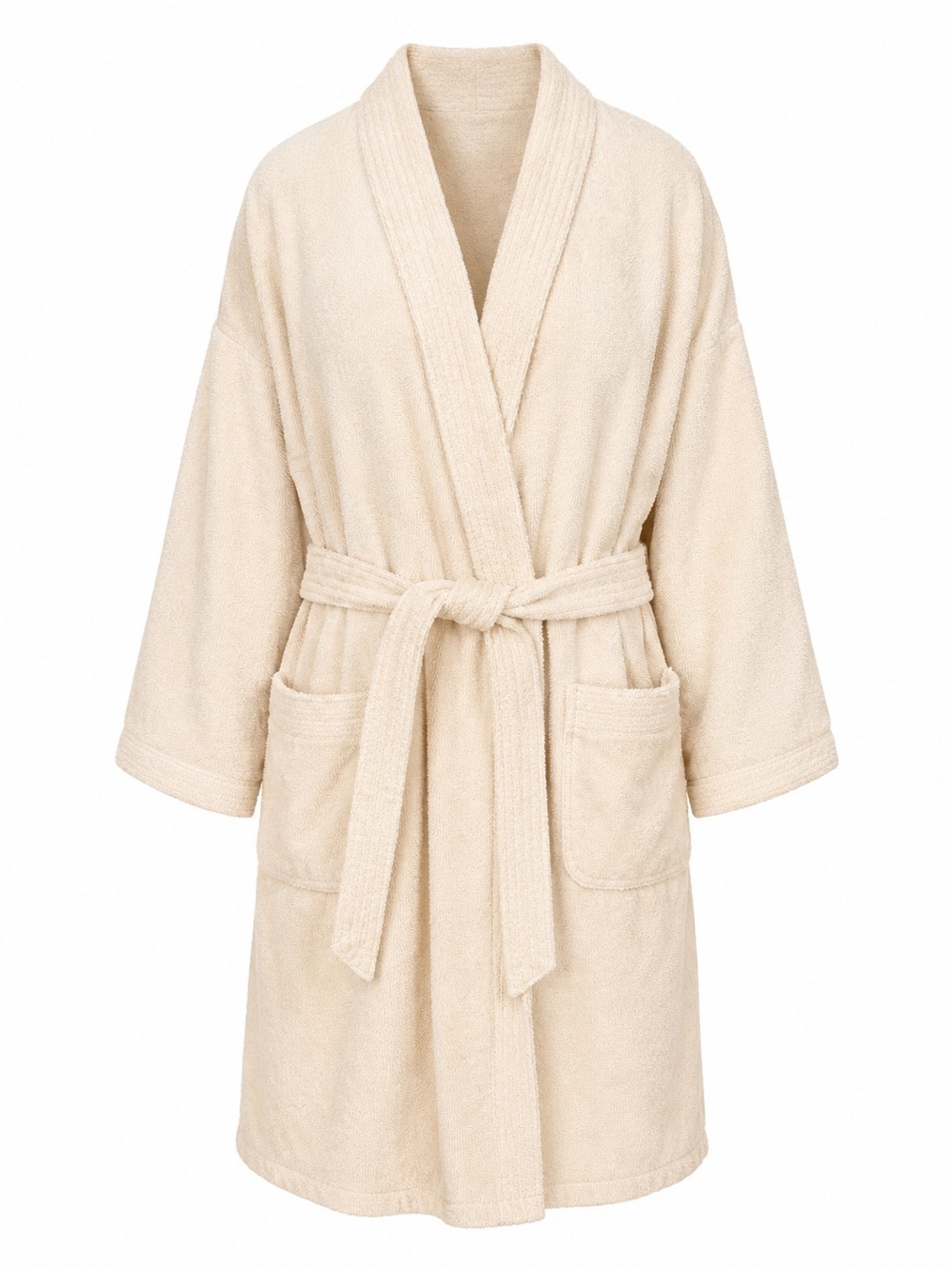 Vintage Martex Sea Island Terry Velour Robe 100% Cotton Made USA Ivory